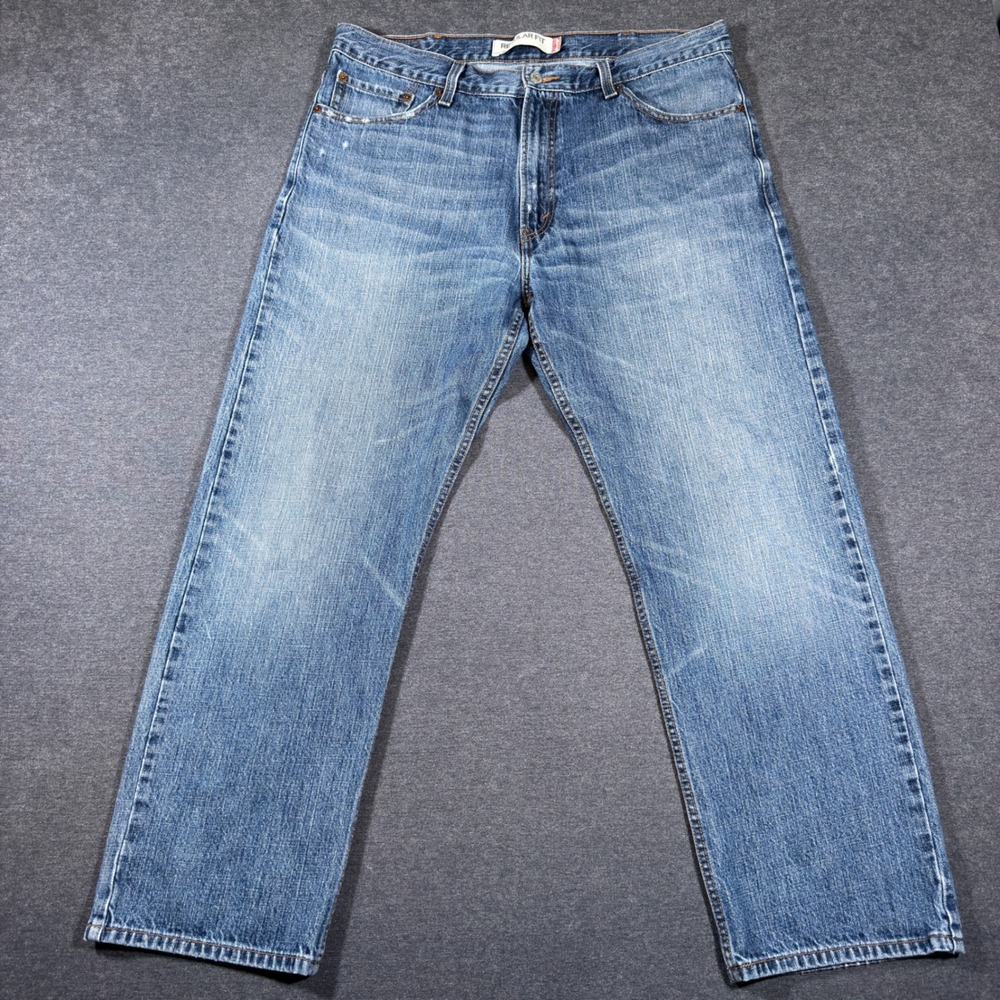 Y2K Levi 505 Regular Fit Jeans Mens 38x30 Blue Denim Straight Leg Medium Wash